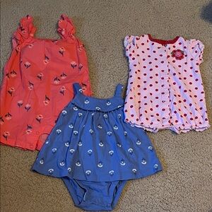 Carter's Pink, Blue, and White One Pieces Set